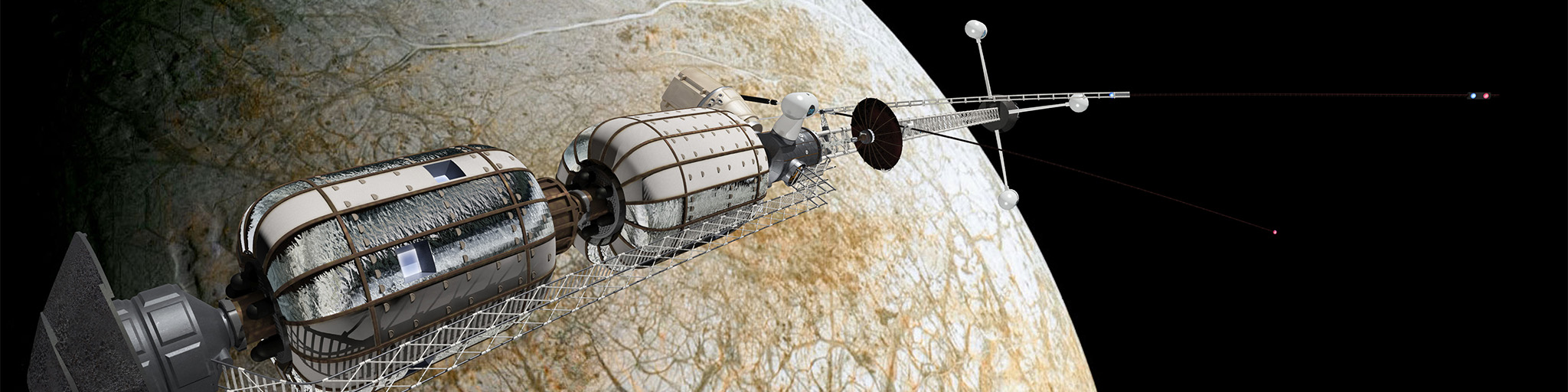 spaceship orbiting Europa